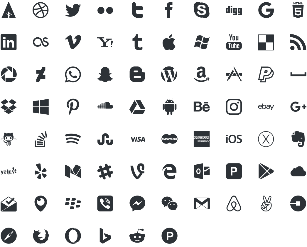 social media buttons vector